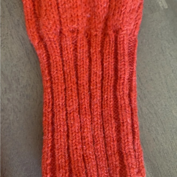 VTG British Shetland Wool Sweater Size 38 Cable Knit red orange J.G. Hook - Picture 4 of 8